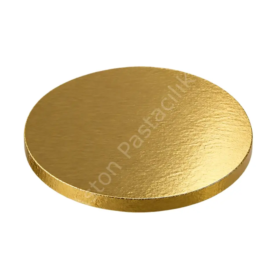 Kalın Yuvarlak Pasta Altlığı 30 cm - Gold (Altın)