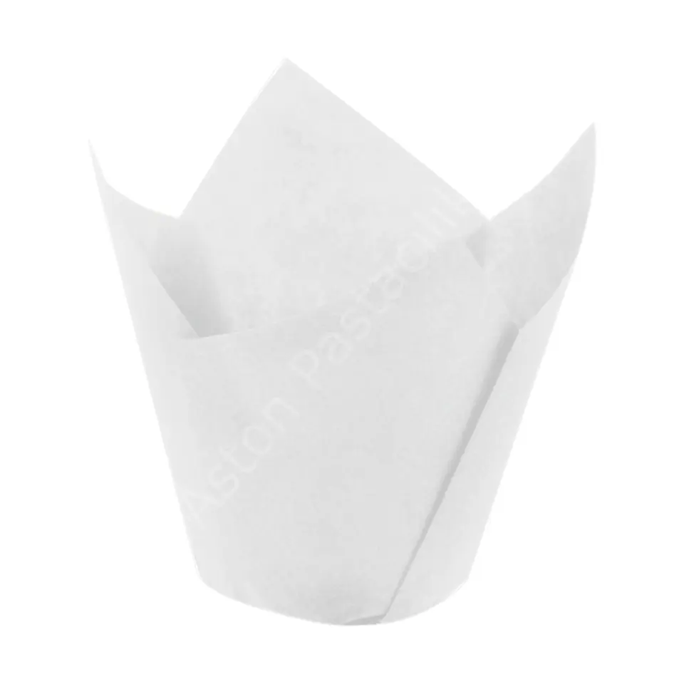 Tulip Muffin Kek Kapsülü / Kâğıdı (Beyaz - 16x5 cm) - 200 Adet