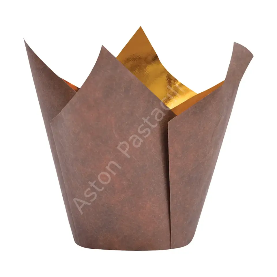 Tulip Muffin Kek Kapsülü / Kâğıdı (Elit Gold - 16x5 cm) - 200 Adet