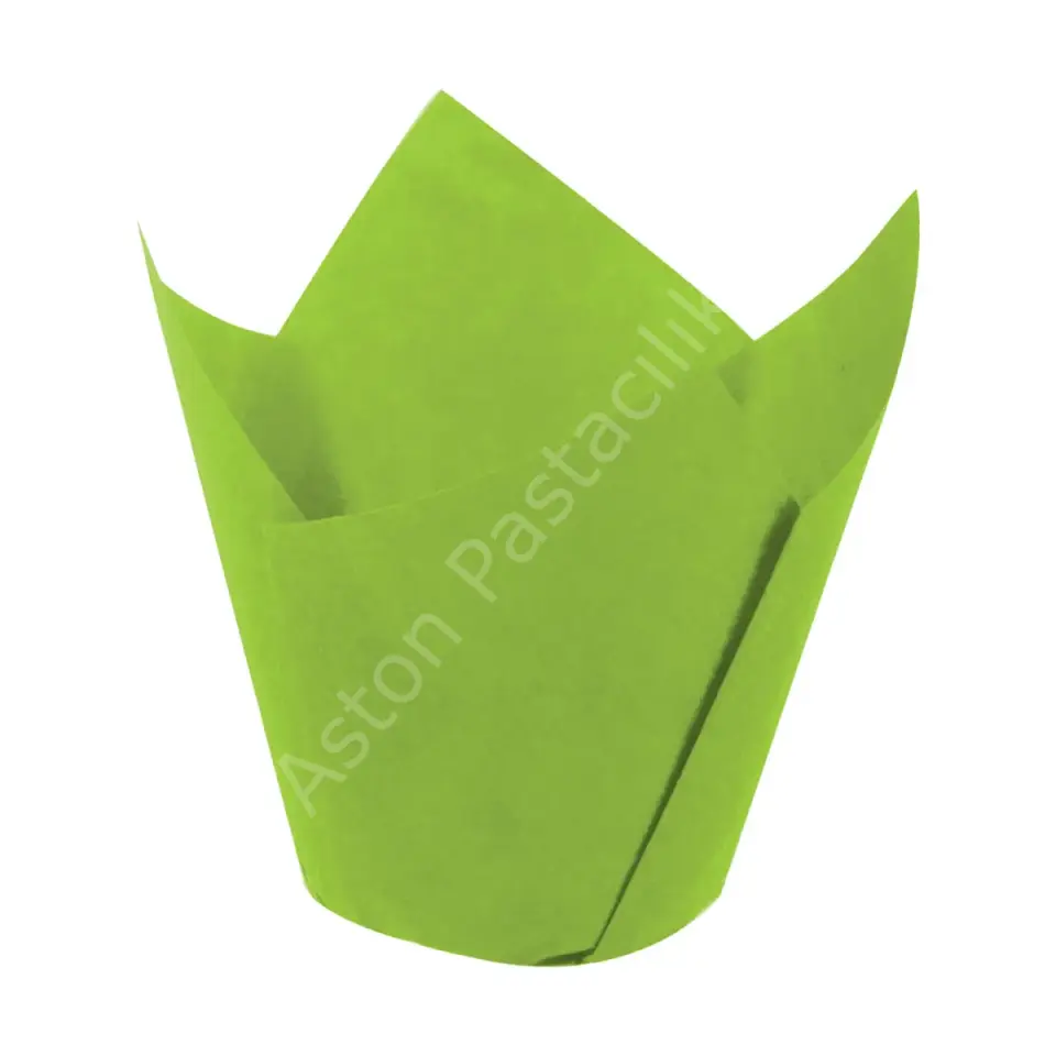 Tulip Muffin Kek Kapsülü / Kâğıdı (Yeşil - 16x5 cm) - 200 Adet