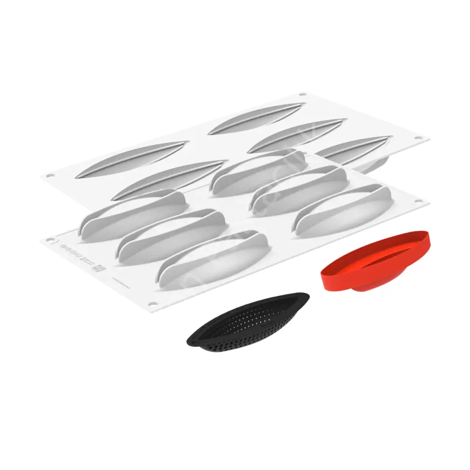 Silikomart Kit 3D Tarte Ring Cabossa 3 Boyutlu Tart Kalıbı Seti - Carmine Di Donna Serisi (6 Gözlü - Kesici ve Şekillendirici)