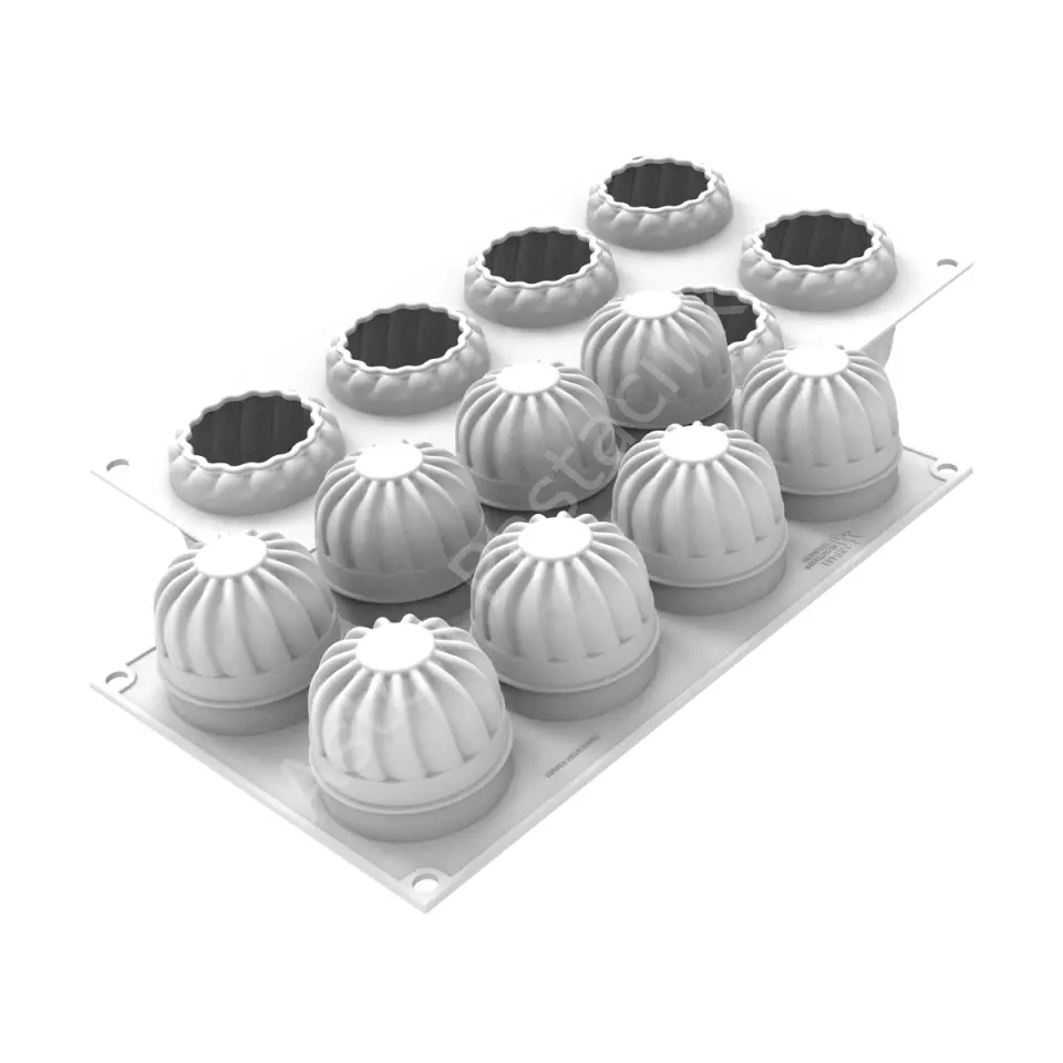 Silikomart Harmony Spiral Heykelsi Silikon Tatlı Kalıbı 150 ml - Michael Bartocetti Serisi (6 Gözlü)