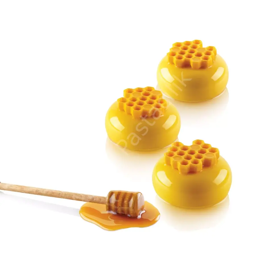 Silikomart Miel Bal Peteği Dokulu Silikon Üst Dekor Kalıbı 8 ml - 15 Gözlü