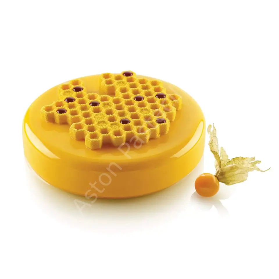 Silikomart Miel Bal Peteği Dokulu Silikon Üst Dekor Kalıbı 80 ml - 2 Gözlü
