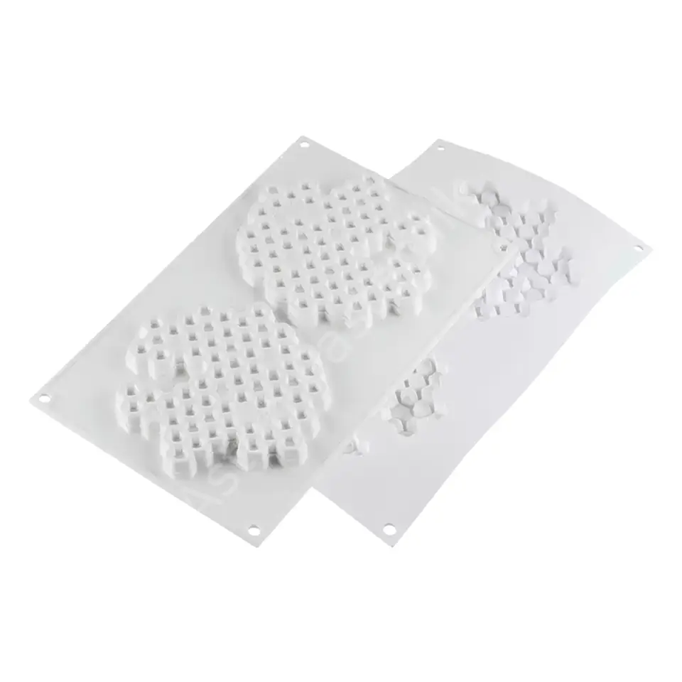 Silikomart Miel Bal Peteği Dokulu Silikon Üst Dekor Kalıbı 80 ml - 2 Gözlü