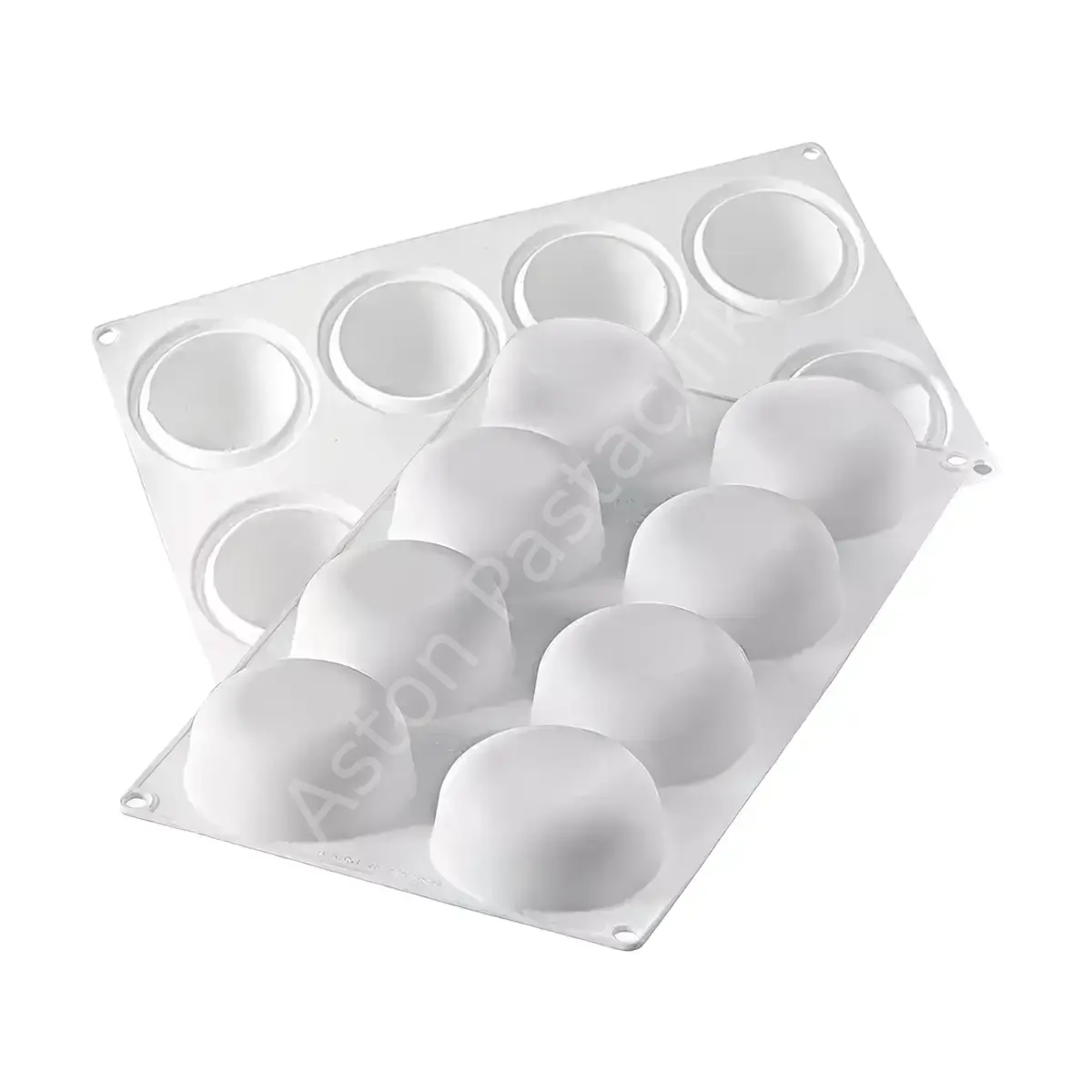 Silikomart Stone Bombeli Oval Taş Şekilli Silikon Tatlı Kalıbı 85 ml - 8 Gözlü