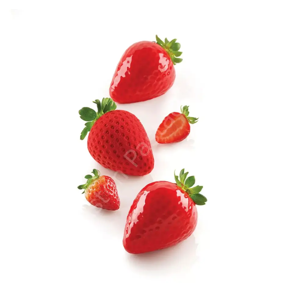 Silikomart Fragola 3D Çilek Şekilli Silikon Tatlı Kalıbı - 5 Gözlü
