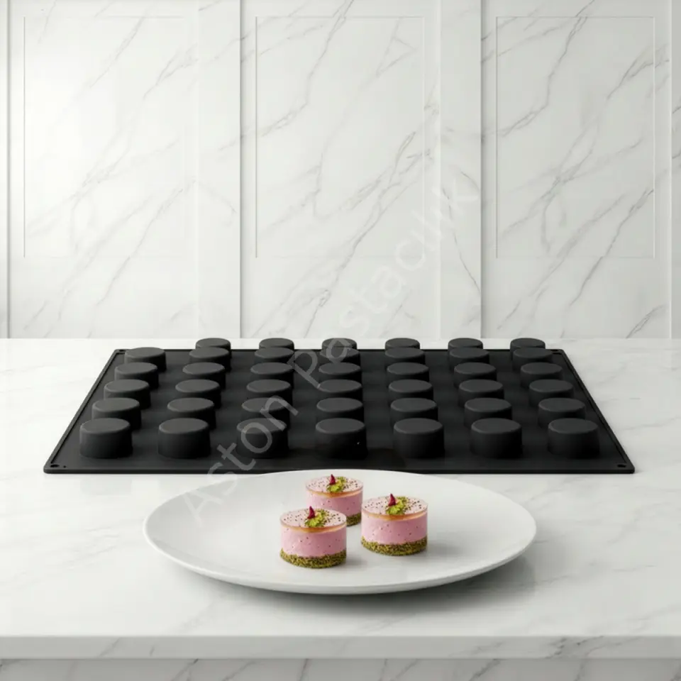 Mini Silindir Silikon Tatlı ve Dolgu Kalıbı 40x60 cm - 35 mm (48 Gözlü)