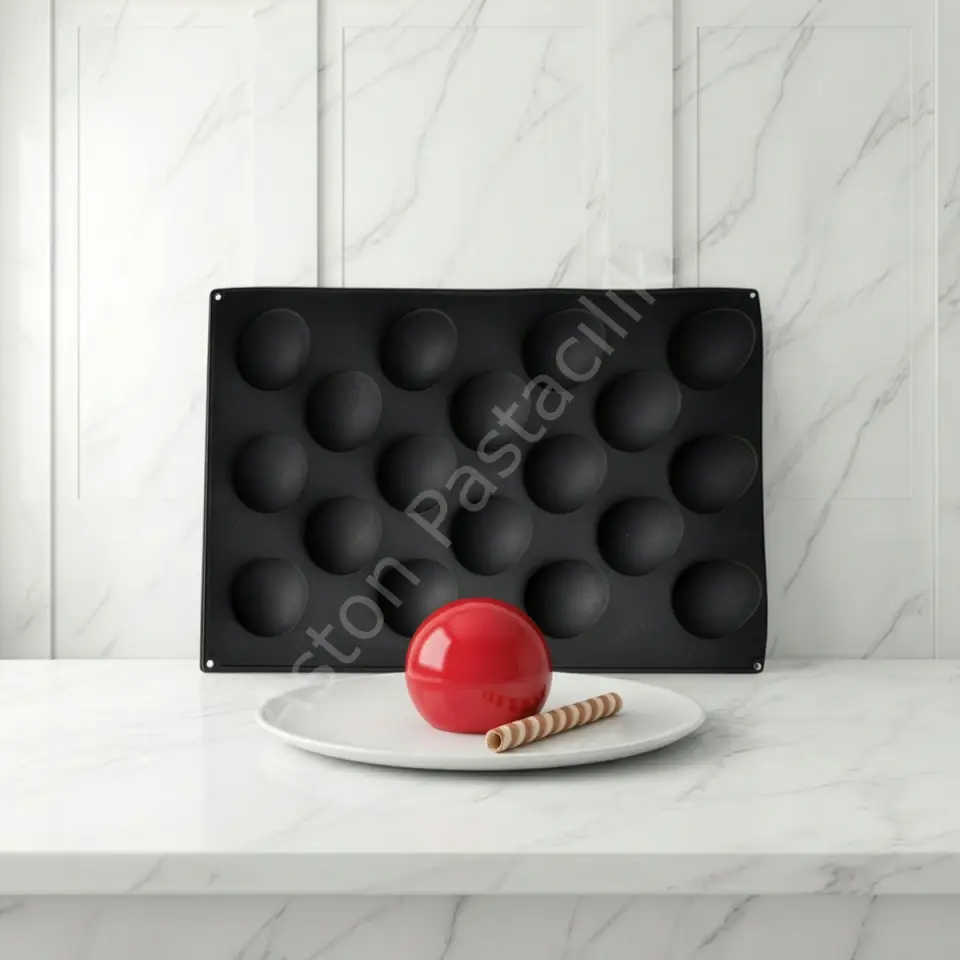 Tam Küre Silikon Tatlı Kalıbı 40x60 cm - 75 mm (18 Gözlü)