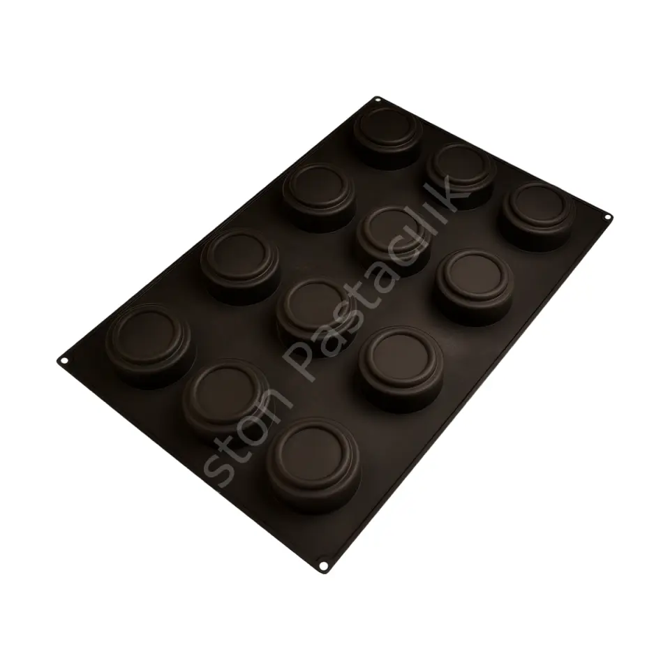 Halkalı Savarin Silikon Pasta Kalıbı 40x60 cm - 90 mm (12 Gözlü)