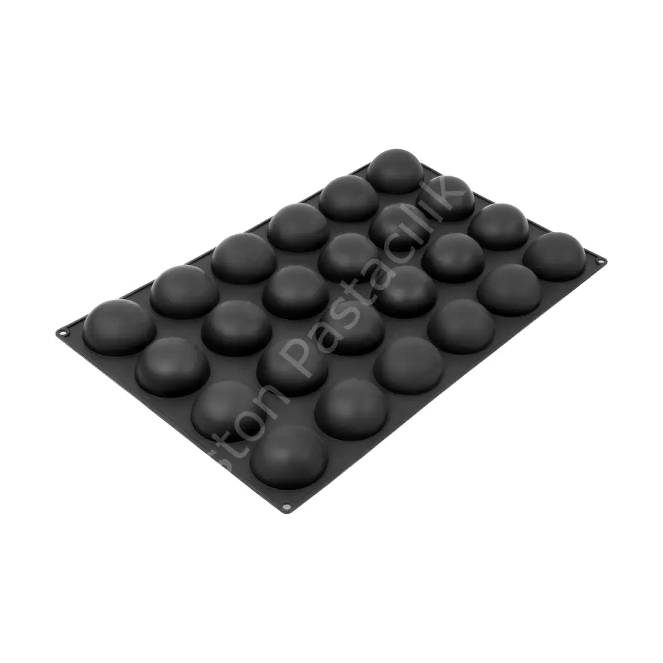 Büyük Yarım Küre Silikon Kek ve Pasta Kalıbı - 24 Gözlü (Tek Göz 80 mm)