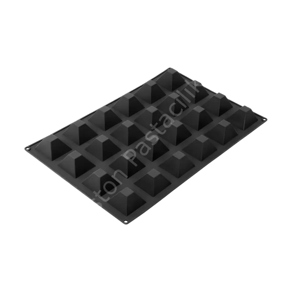 Piramit Silikon Kek ve Pasta Kalıbı 37x57 cm - 24 Gözlü