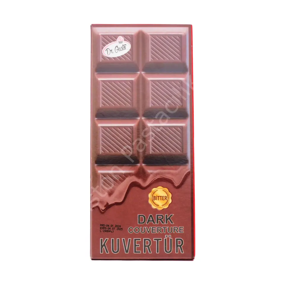 Dr. Gusto Kuvertür Tablet Çikolata Bitter 200 g