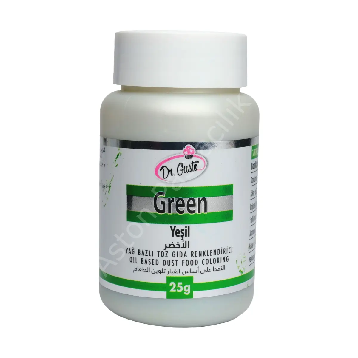 Dr. Gusto Yağ Bazlı Toz Gıda Boyası Yeşil 25 g