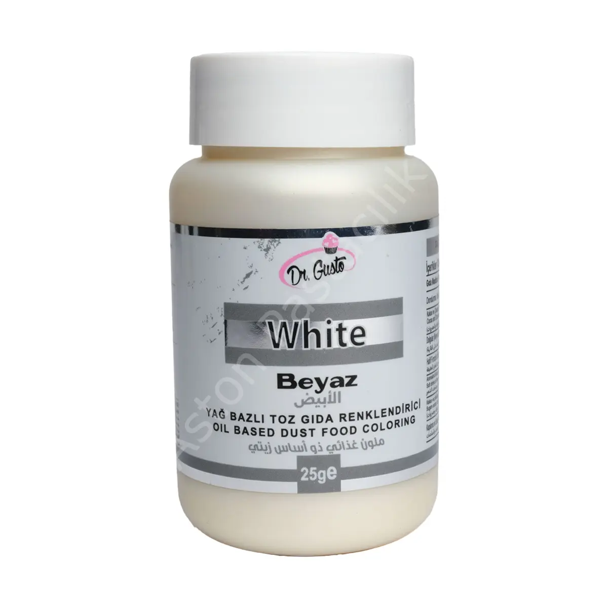 Dr. Gusto Yağ Bazlı Toz Gıda Boyası Beyaz 25 g