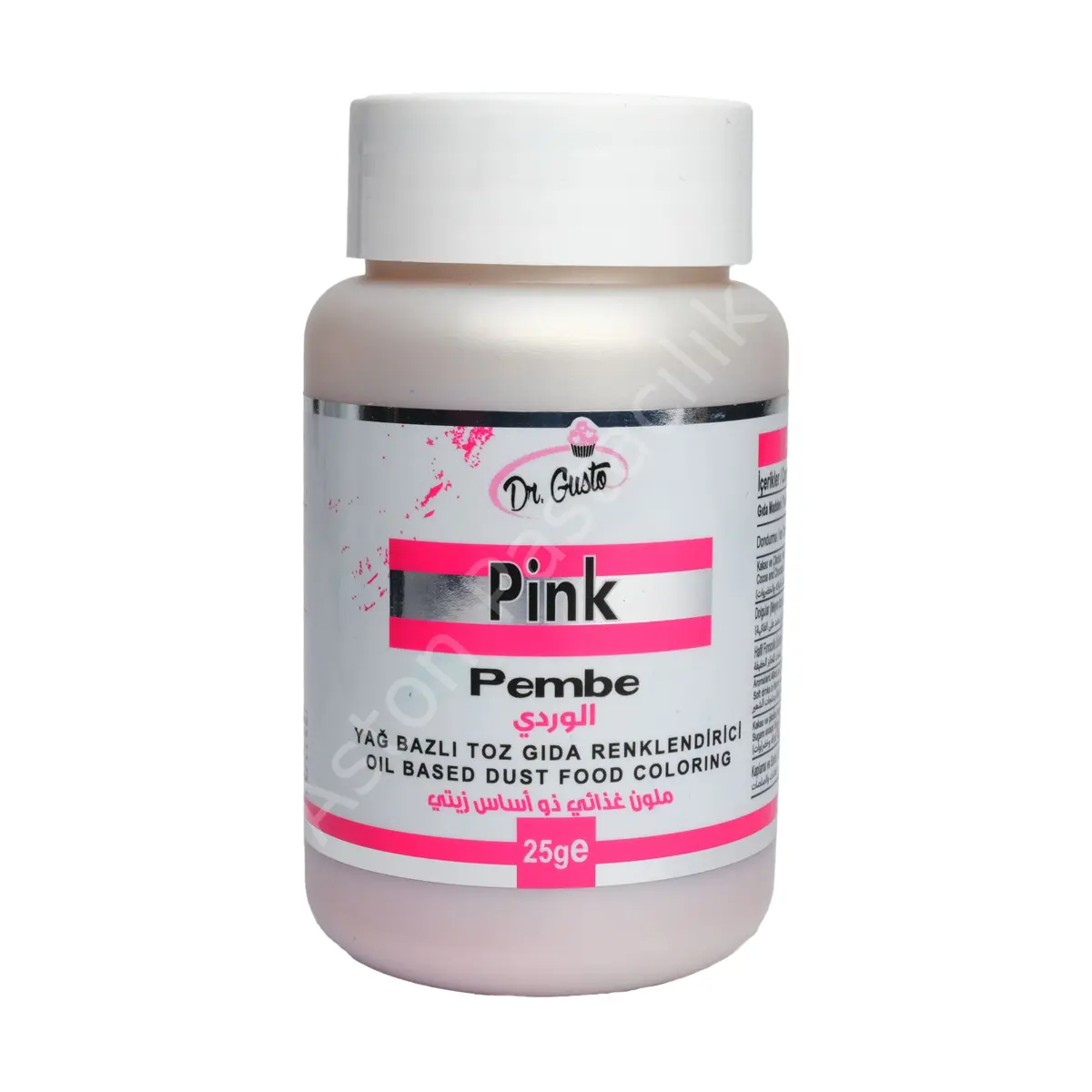 Dr. Gusto Yağ Bazlı Toz Gıda Boyası Pembe 25 g