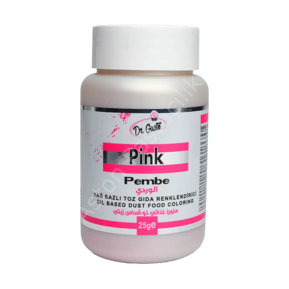 Dr. Gusto Yağ Bazlı Toz Gıda Boyası Pembe 25 g