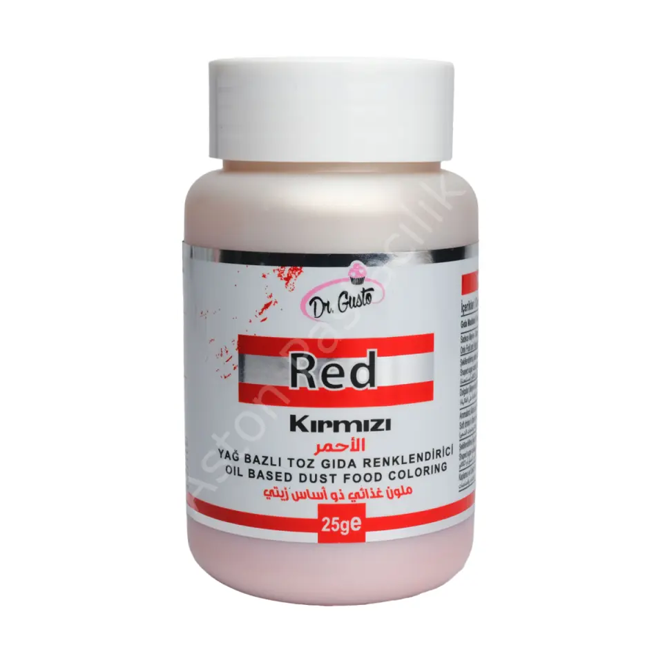 Dr. Gusto Yağ Bazlı Toz Gıda Boyası Kırmızı 25 g
