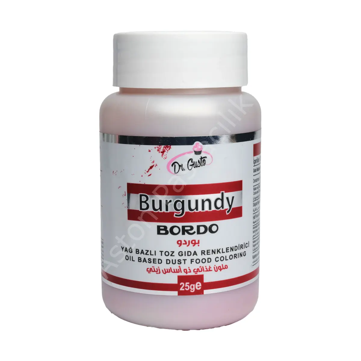 Dr. Gusto Yağ Bazlı Toz Gıda Boyası Bordo 25 g