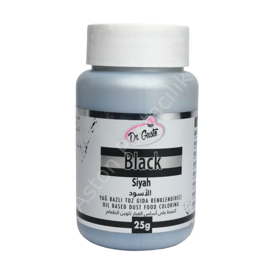 Dr. Gusto Yağ Bazlı Toz Gıda Boyası Siyah 25 g