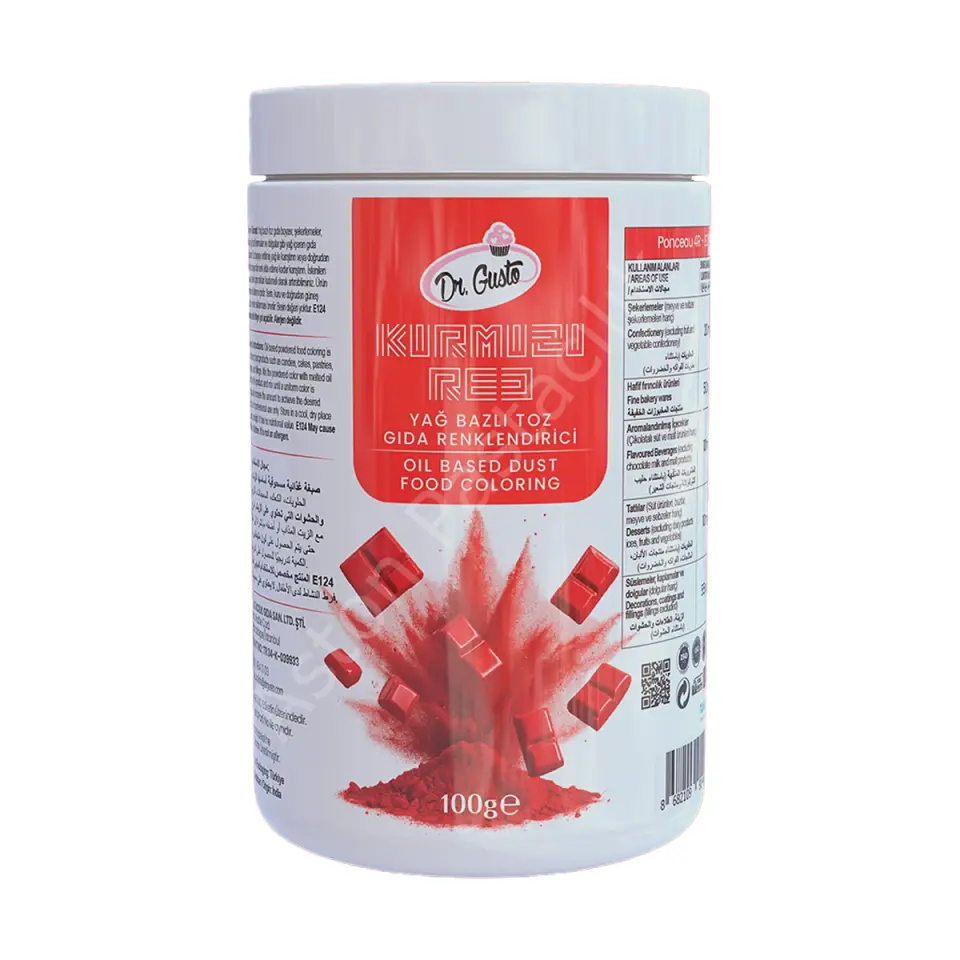 Dr. Gusto Yağ Bazlı Toz Gıda Boyası Kırmızı 100 g