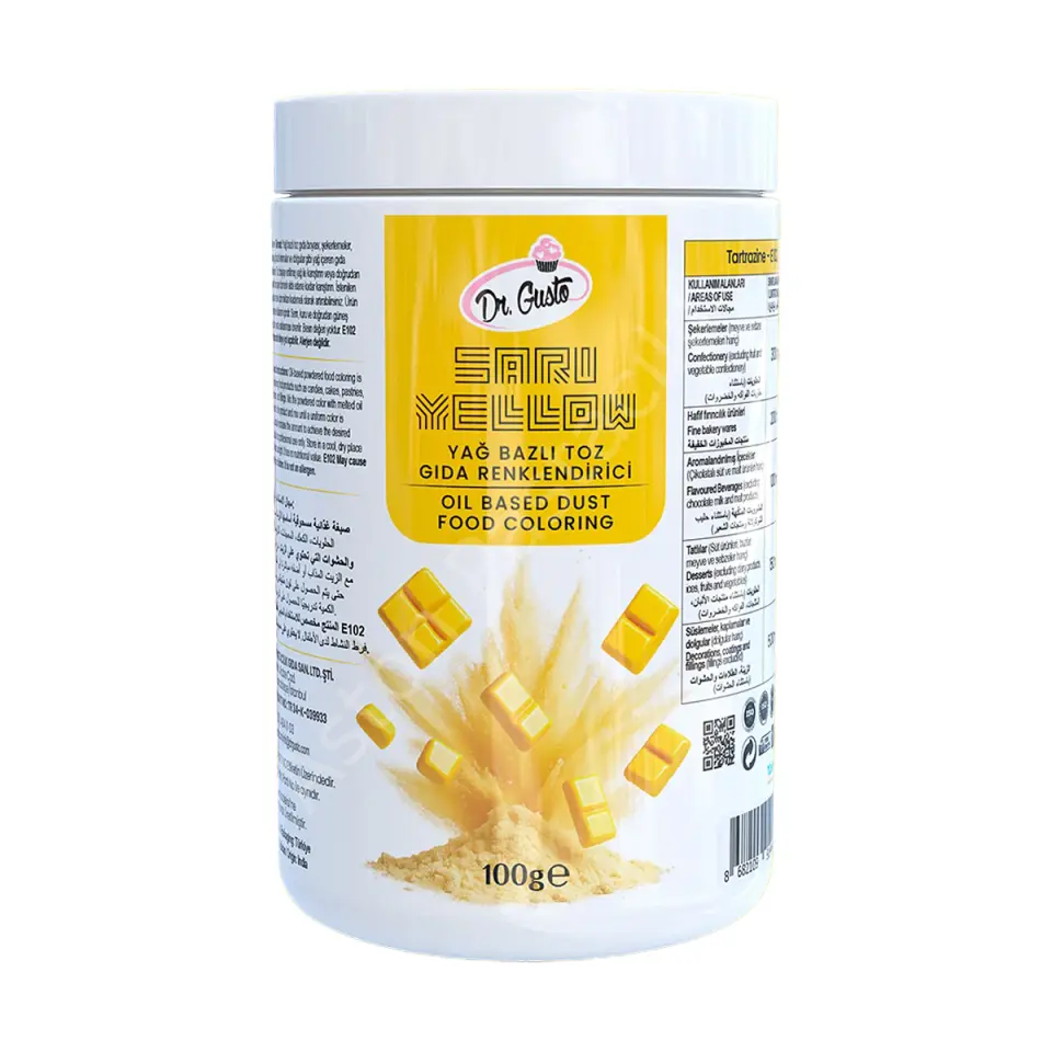 Dr. Gusto Yağ Bazlı Toz Gıda Boyası Sarı 100 g