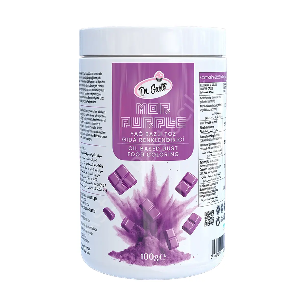 Dr. Gusto Yağ Bazlı Toz Gıda Boyası Mor 100 g