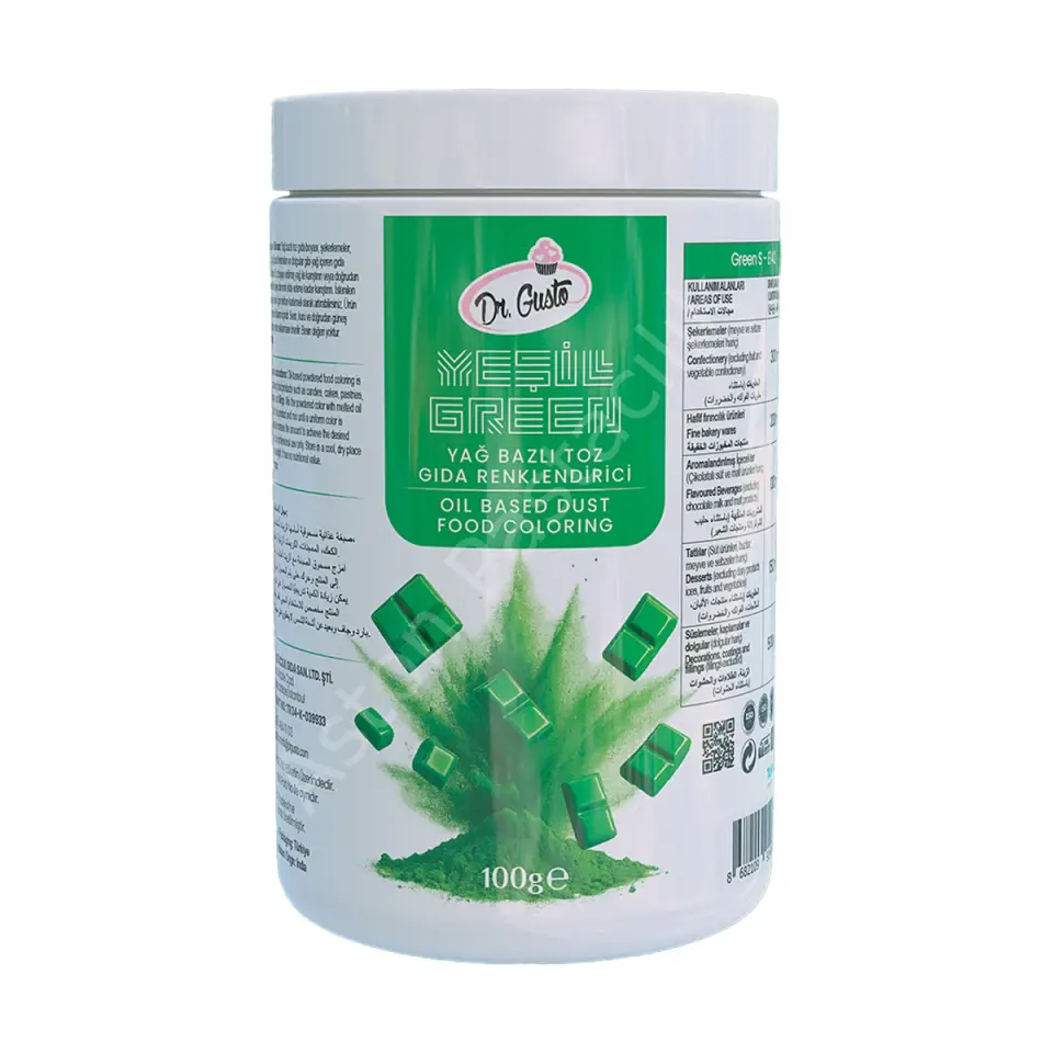 Dr. Gusto Yağ Bazlı Toz Gıda Boyası Yeşil 100 g