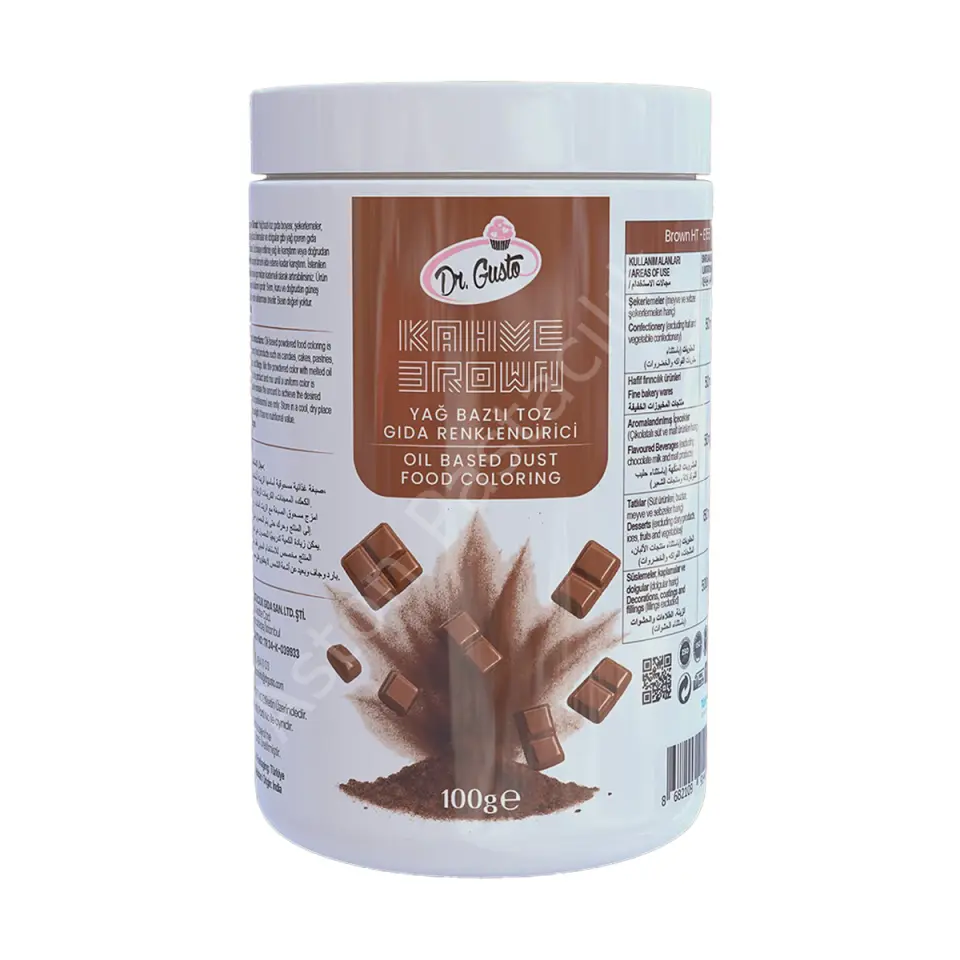 Dr. Gusto Yağ Bazlı Toz Gıda Boyası Kahve 100 g