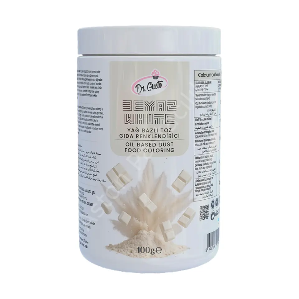 Dr. Gusto Yağ Bazlı Toz Gıda Boyası Beyaz 100 g