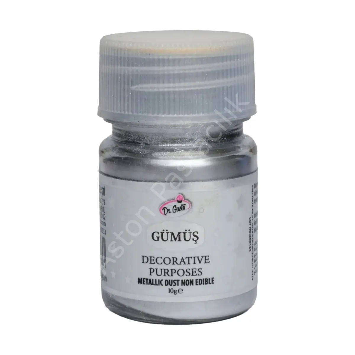 Dr. Gusto Metalik Toz Gıda Boyası Gümüş 10 g (Gıda Dışı)