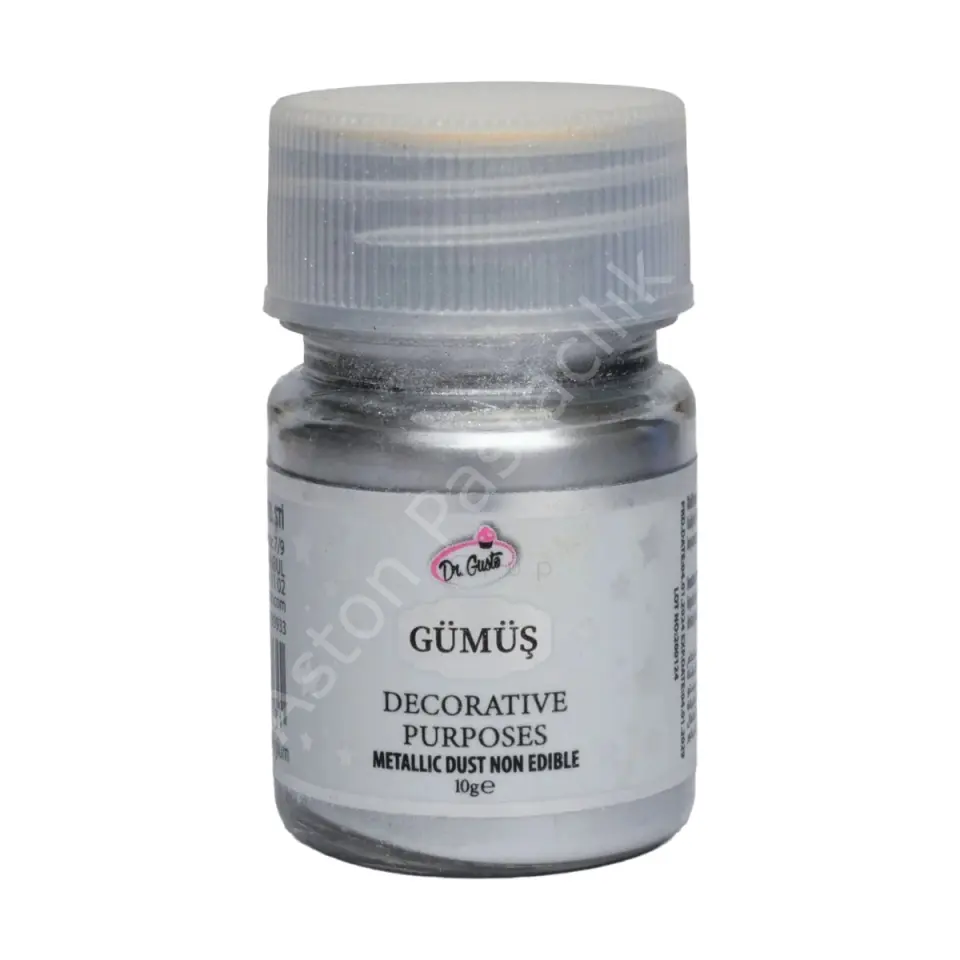 Dr. Gusto Metalik Toz Gıda Boyası Gümüş 10 g (Gıda Dışı)