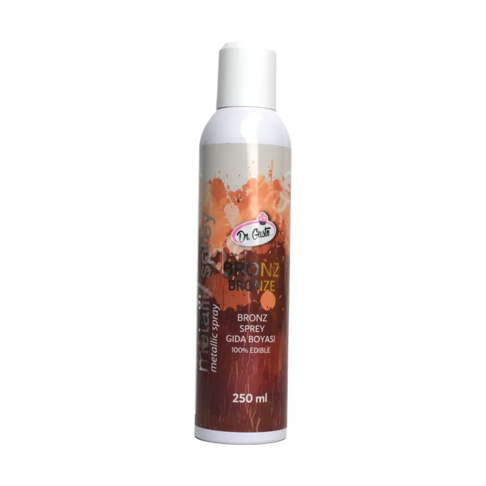 Dr. Gusto Metalik Sprey Gıda Boyası Bronz 250 ml
