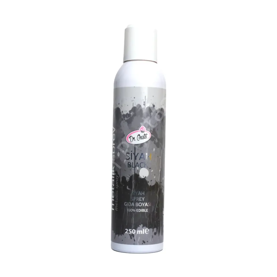 Dr. Gusto Metalik Sprey Gıda Boyası Siyah 250 ml