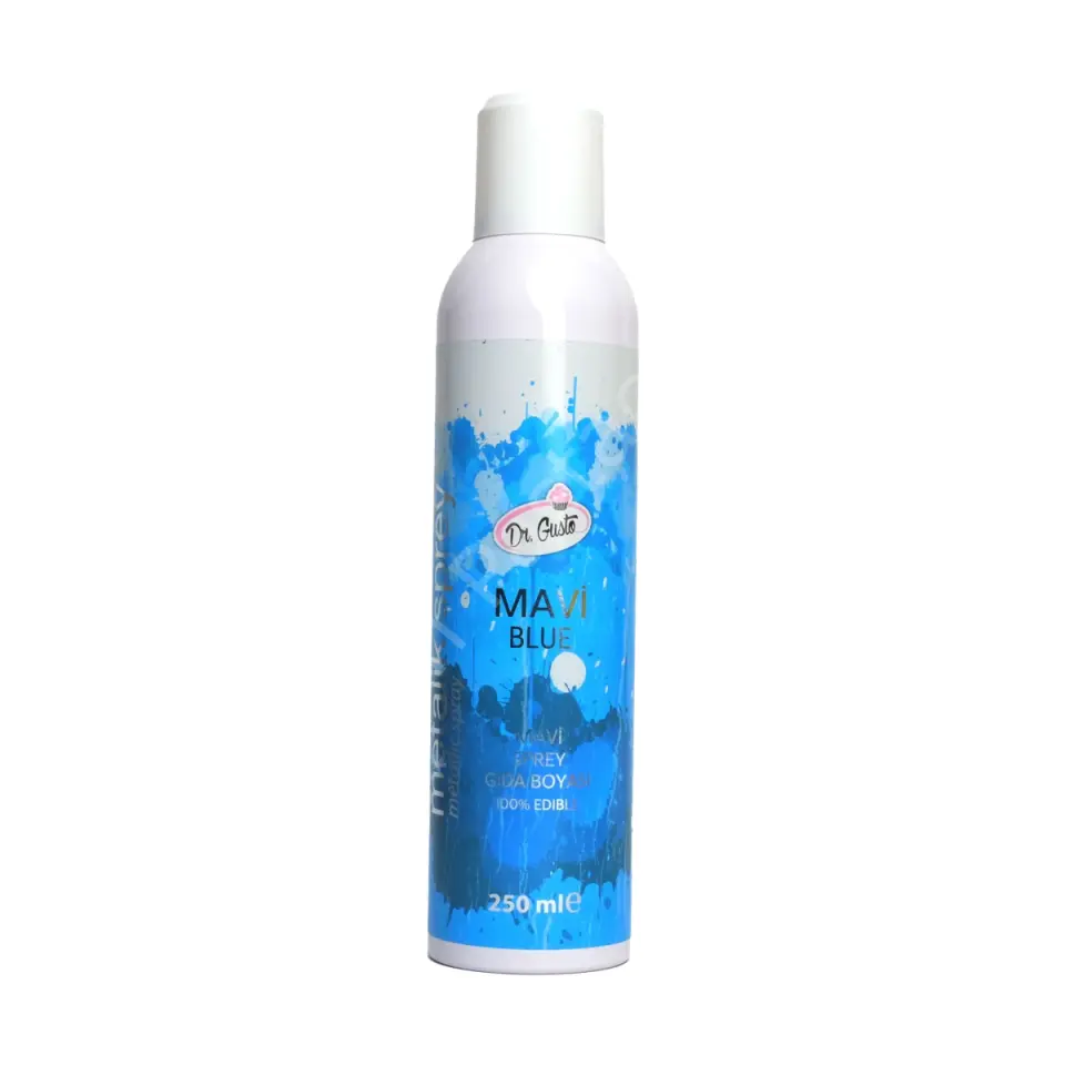 Dr. Gusto Metalik Sprey Gıda Boyası Mavi 250 ml